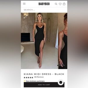 BNWT Babyboo Kiana Midi Dress Black Size Small
